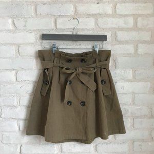 Lush Olive Green Button Tie Skirt L